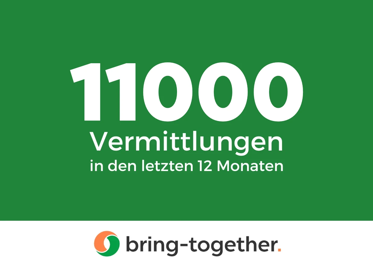 bring-together Matching für gemeinsam Wohnen 6000 Vermittlungen in den letzten 12 Monaten