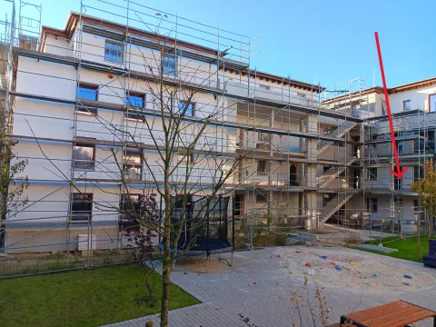 Eingang zur Single-Wohnung im 1.OG