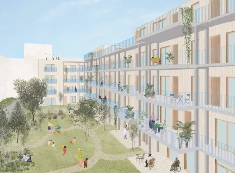 MITeinanderhaus der OEKOGENO in Freiburg Quartier Kleineschholz EINZUG 2029