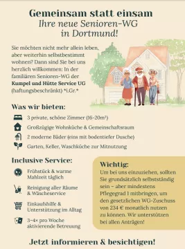 Familiäre Senioren-WG in Dortmund – mit Betreuung, Gemeinschaft und Komfort