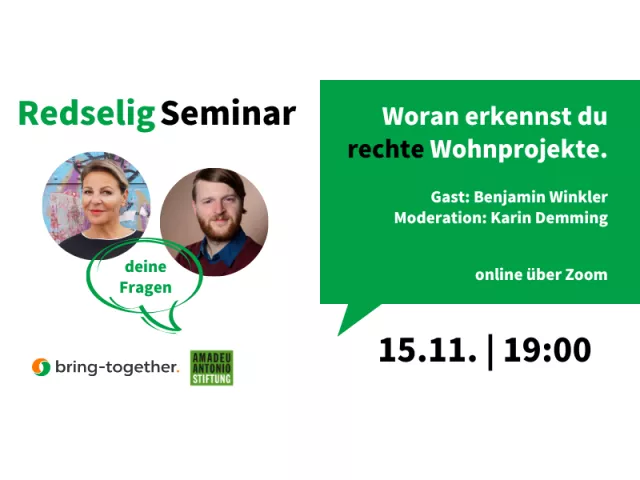 Redselig: Rechte Wohnprojekte erkennen mit Benjamin Winkler - bring-together