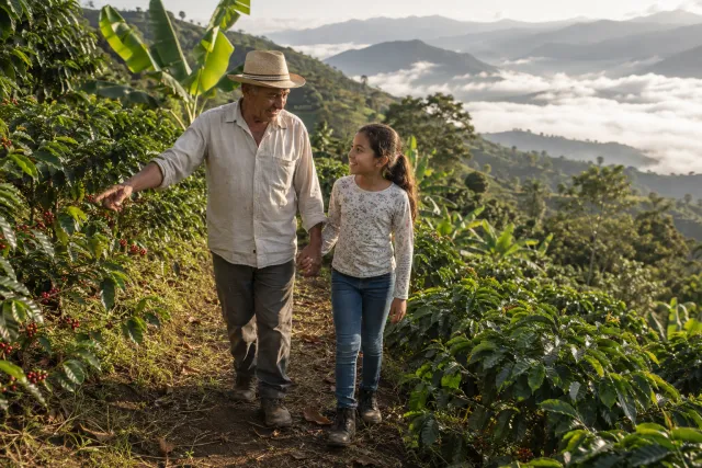 Unsere Vision: Das Wertvollste, was wir Kindern hinterlassen können, sind nicht nur Dinge, sondern Wurzeln. Gemeinsam durch die Kaffeehänge gehen – damit Wissen, Liebe und Erfahrung weiterleben.