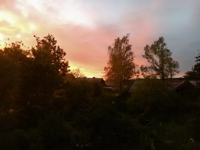 Blick vom Balkon im Südhaus bei Sonnenaufgang