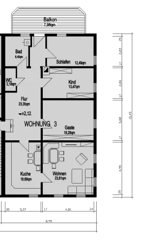 Wohnung 3 - Grundriss